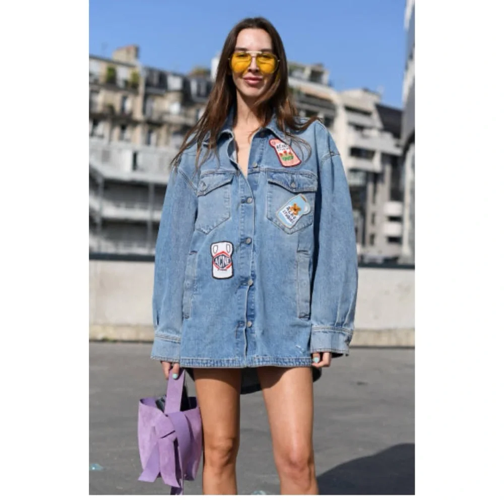 Acne Studios Vase Graphic Appliqué Denim Jacket Grant Levy-Lucero Art-to-Wear OS - Picture 15 of 16